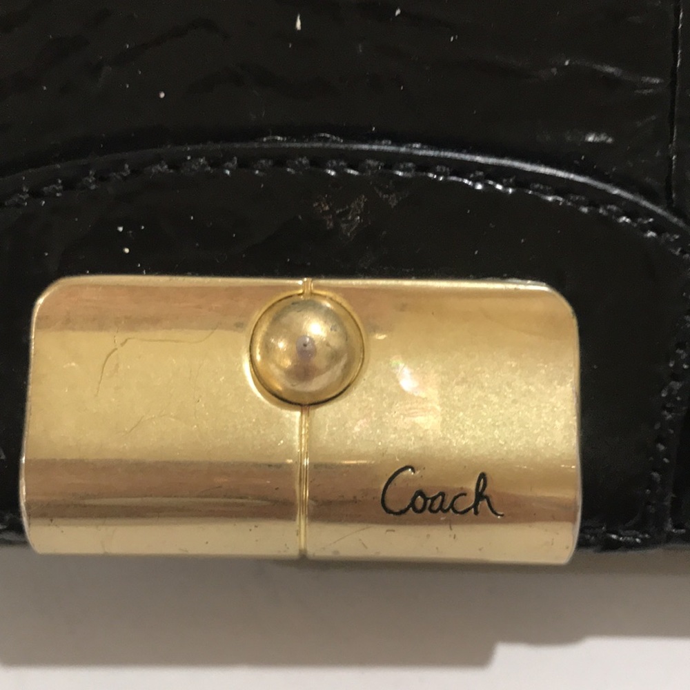Coach patten leather black wallet 8 x 4.5 - Picture 5 of 5